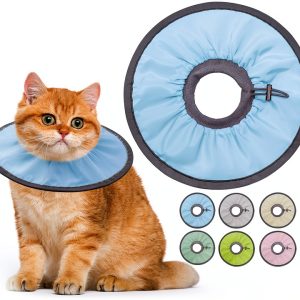 Lightweight Cat Cone Collar Soft, Soft Comfortable Cat Recovery Collar After Surgery, Elizabethan E Collar for Cats, Cone for Cats to Stop Licking (Baby Blue, Small)-0