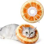 ANWA Adjustable Cat Cone Collar Soft, Cute Cat Donut Collar After Surgery, Kitten Recovery Cones to Stop Licking-0