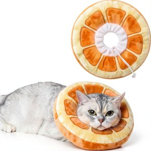 ANWA Adjustable Cat Cone Collar Soft, Cute Cat Donut Collar After Surgery, Kitten Recovery Cones to Stop Licking-0