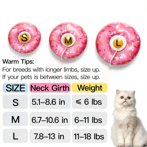 Cat Cone Collar Soft, Cute Cat Donut Collar After Surgery, Adjustable Kitten Recovery Cones to Stop Licking, Lightweight Neck Elizabethan Collars for Cats Kittens (Pink, Small)-1
