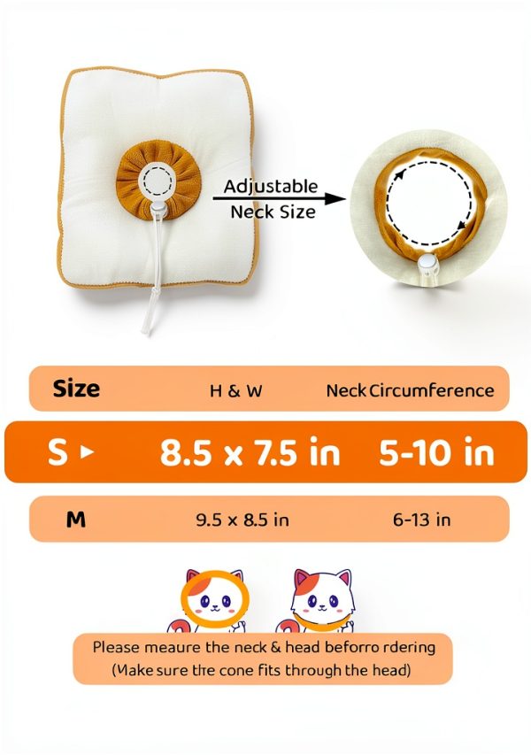 Amakunft Adjustable Cat Cone Collar Soft, Cat Recovery Collar, After Surgery Neck Cone, Elizabethan Collar for Kitten-1