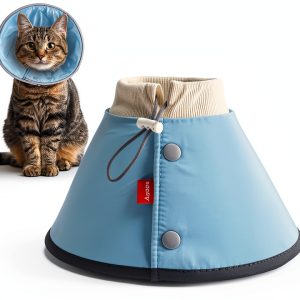 Agape Soft Cone for Cats & Small Dogs, Comfy Pet Cone to Stop Licking, Adjustable Cat E Collar Alternative After Surgery, Protective Elizabethan Collar for Pup & Kitty, Water Repellent Recovery Cone-0