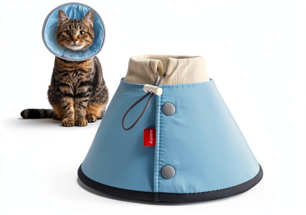 Agape Soft Cone for Cats & Small Dogs, Comfy Pet Cone to Stop Licking, Adjustable Cat E Collar Alternative After Surgery, Protective Elizabethan Collar for Pup & Kitty, Water Repellent Recovery Cone-0